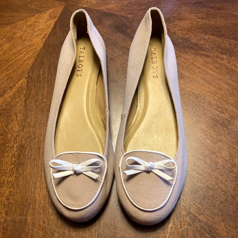 Talbots Canvas Flats with Bow